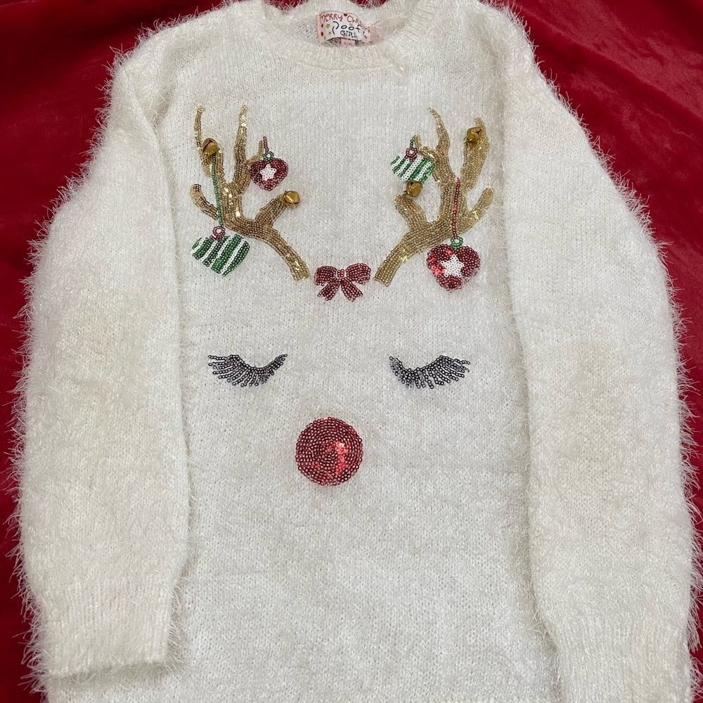 Merry Christmas Poof! girl UGLY sweater
